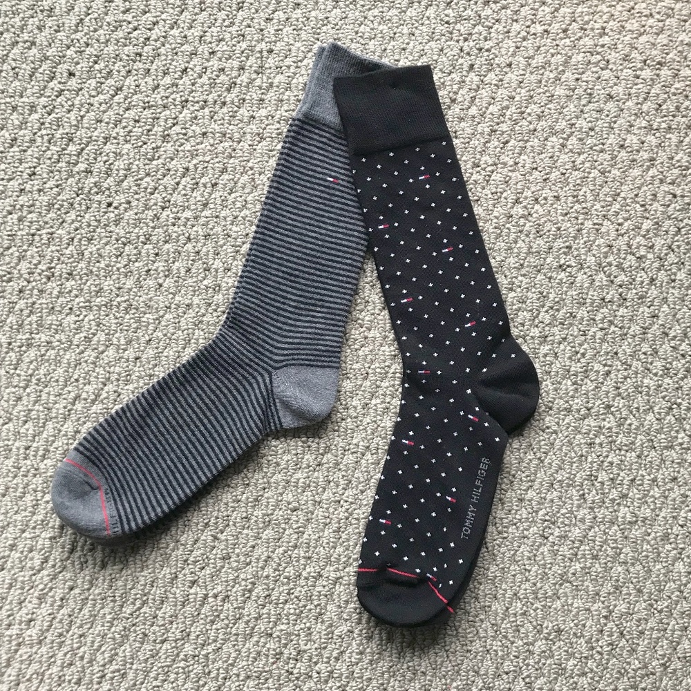 Men's Tommy Hilfiger Printed & Striped Crew Sock Set of 2